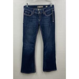 BKE Denim Sabrina Womens Jeans Flare Stretch Dark Wash Blue Denim Jeans Sz 32‎